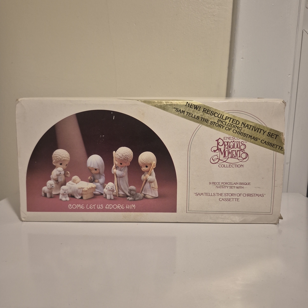 Precious Moments Nativity Set - White, Cream, Pink